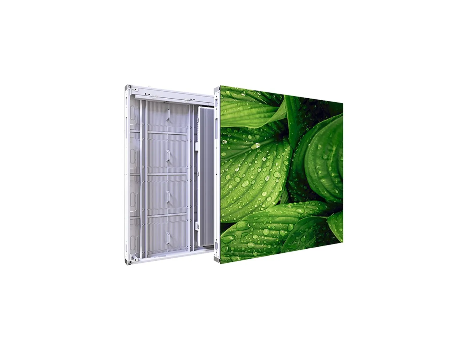 Render kabinet PTF1935 varian wedge untuk naked-eye 3D — tampak depan dan belakang